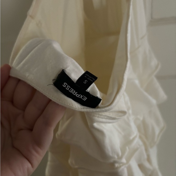 Express Ivory Ruffle Halter Dress - Picture 2 of 4